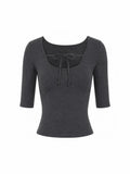2AM POETRY Fitted Ribbed Long-Sleeve Top