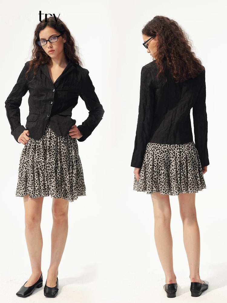 2AM POETRY Textured Double-Breasted Blazer
