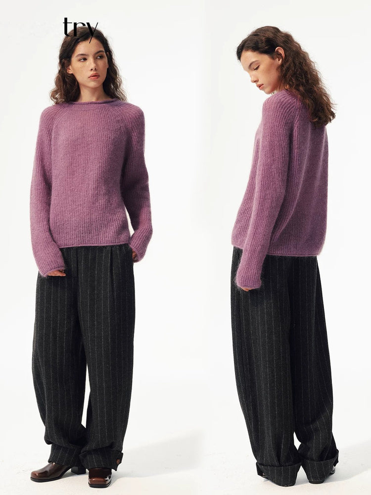 2AM POETRY Fine-Knit Funnel-Neck Pullover