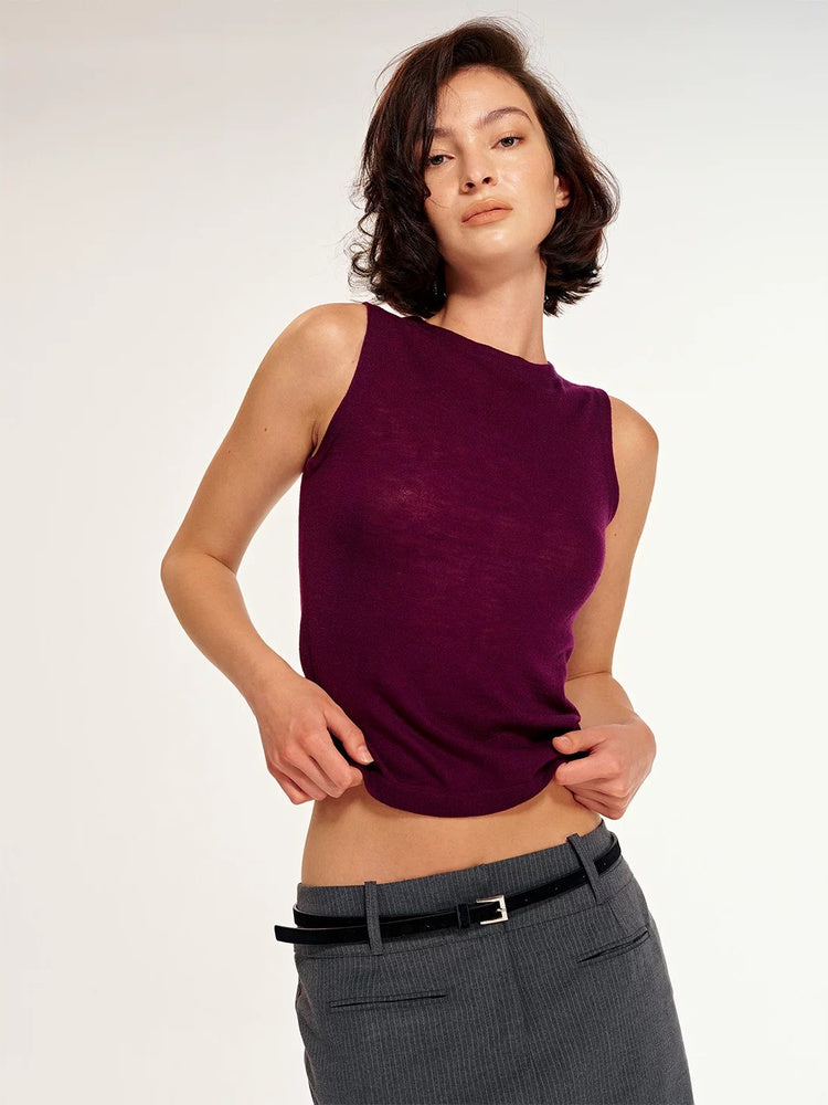 2AM POETRY Textured Sleeveless Knit Tank