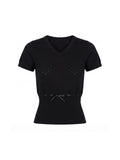 2AM POETRY Fitted Short-Sleeve Knit Top