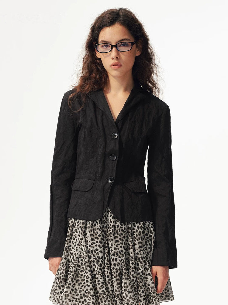 2AM POETRY Textured Double-Breasted Blazer