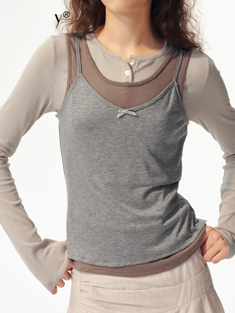 2AM POETRY Layered Lace-Trim Camisole Top