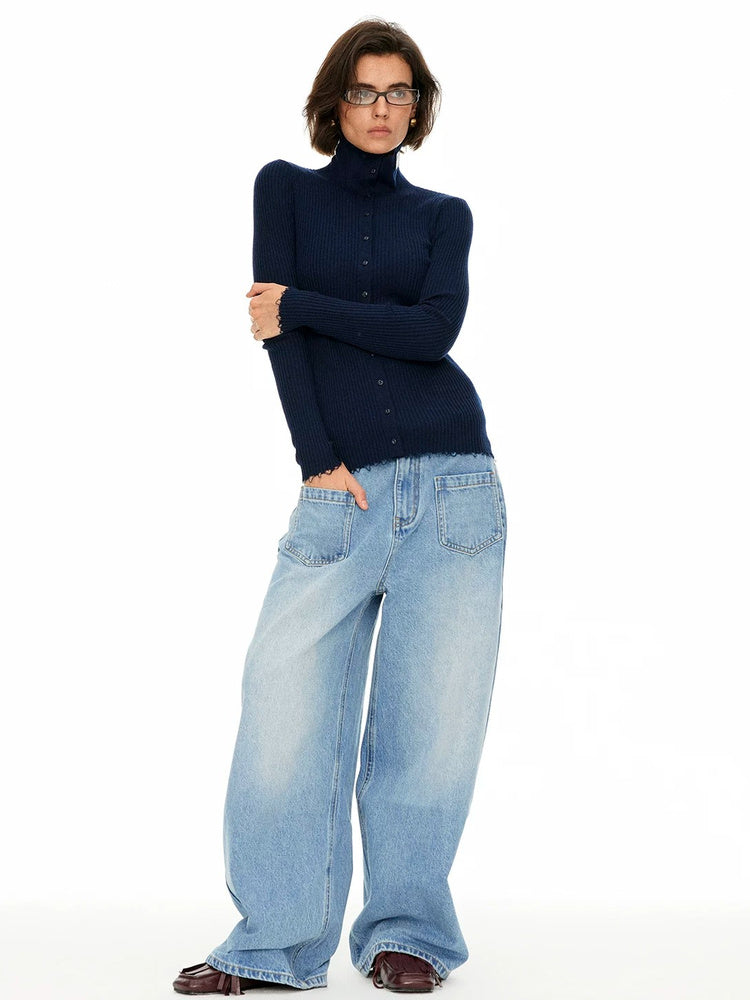 D.PERCENT Washed Wide-Leg Jeans