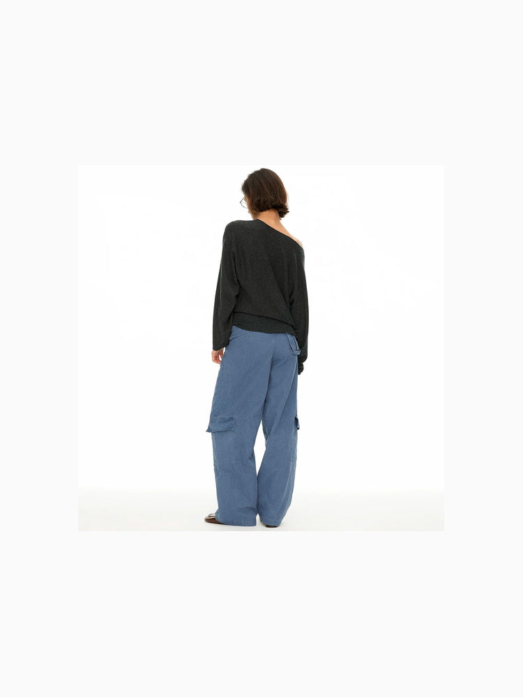 D.PERCENT Belted Wide-Leg Cargo Pants