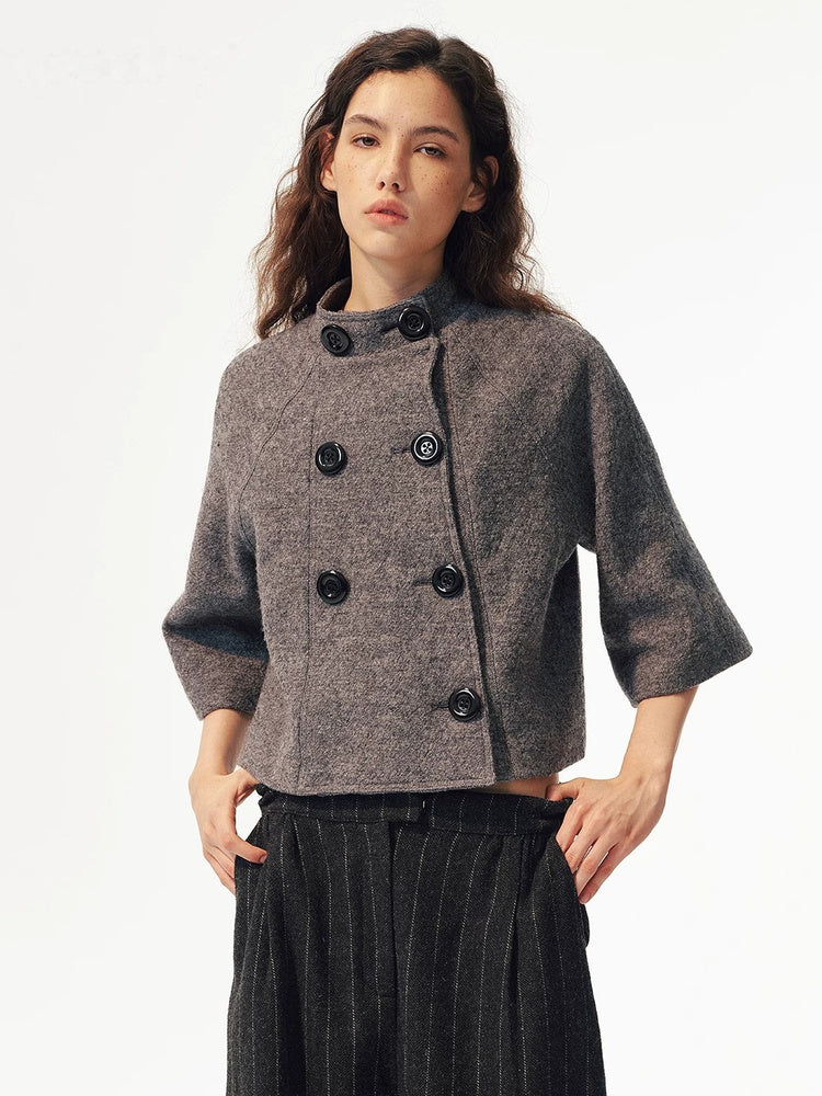 2AM POETRY Cropped Double-Breasted Jacket