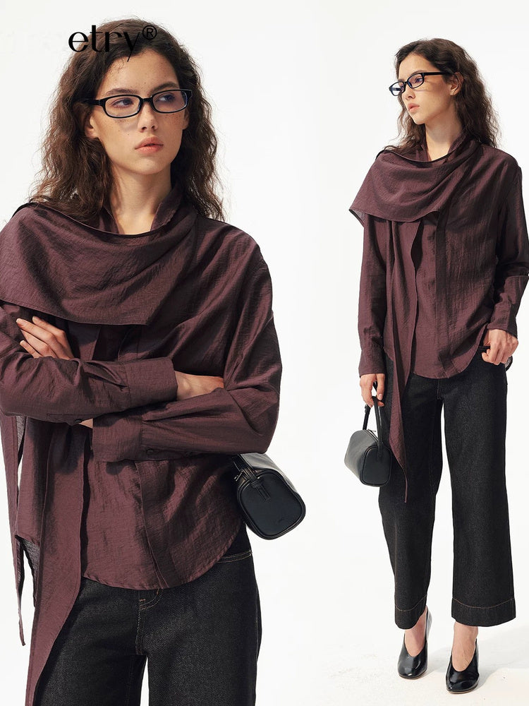 2AM POETRY Ruffle-Collar Long-Sleeve Blouse