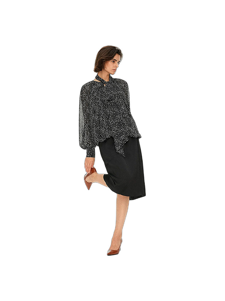 D.PERCENT Reversible Leopard Print Midi Skirt