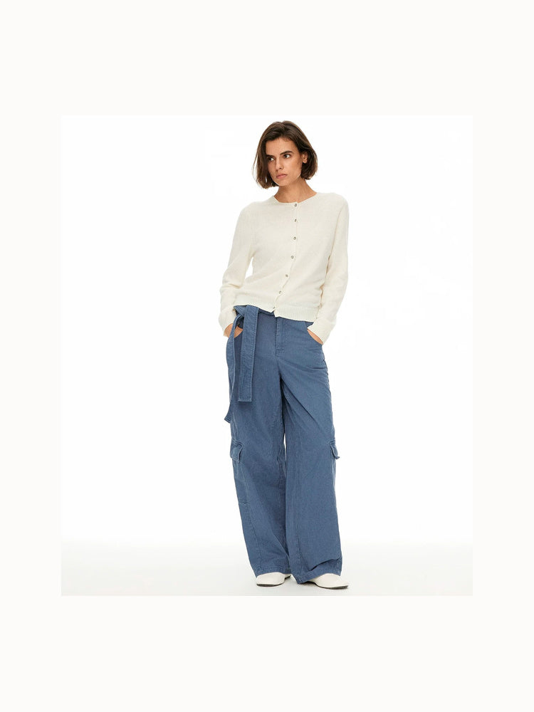 D.PERCENT Fine-Knit Button Cardigan