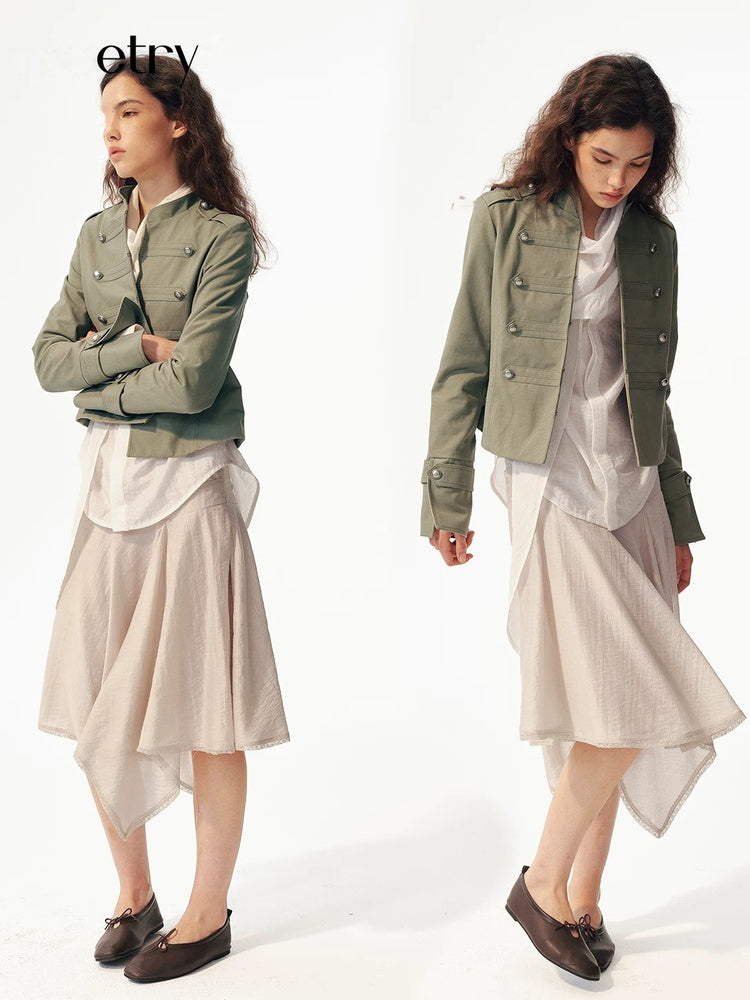 2AM POETRY Cropped Military Jacket