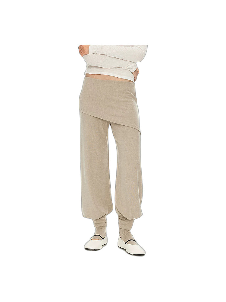 D.PERCENT Layered Knit Pants with Leg Warmers
