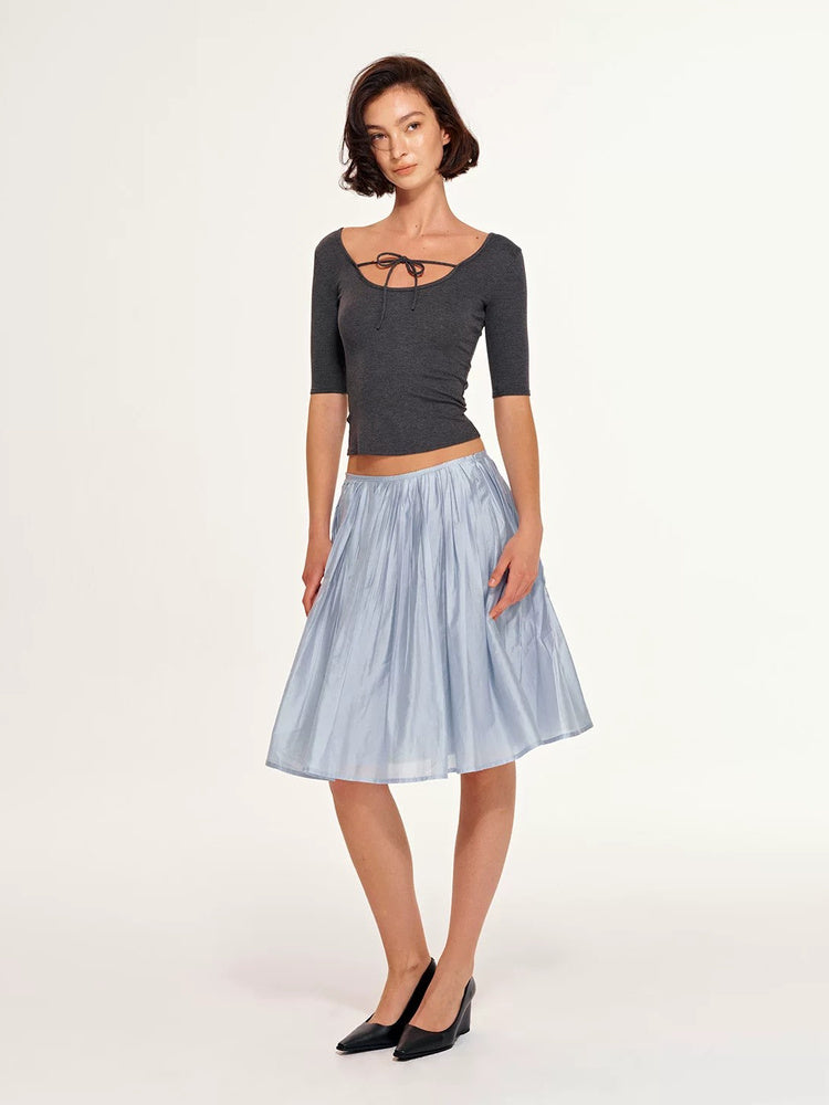 2AM POETRY Fluid Pleated Midi Skirt