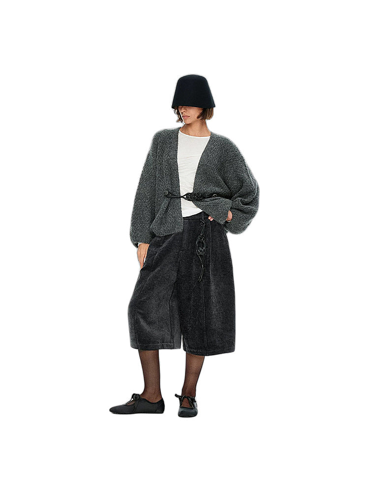 D.PERCENT Draped Knee-Length Shorts