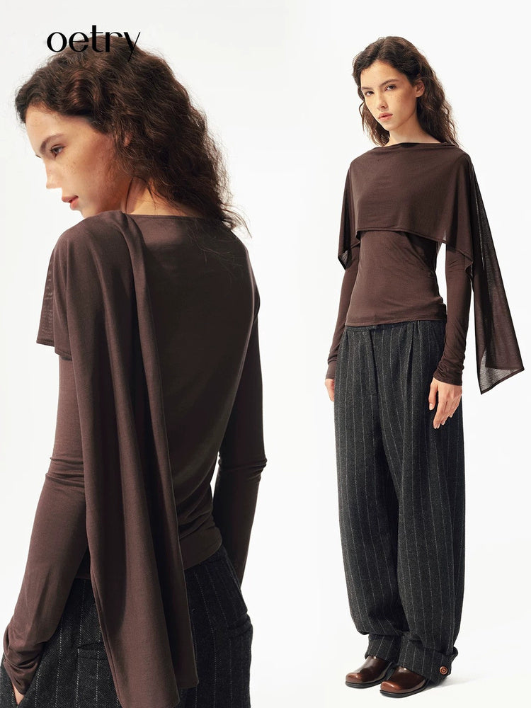 2AM POETRY Sheer Long-Sleeve Knit Top
