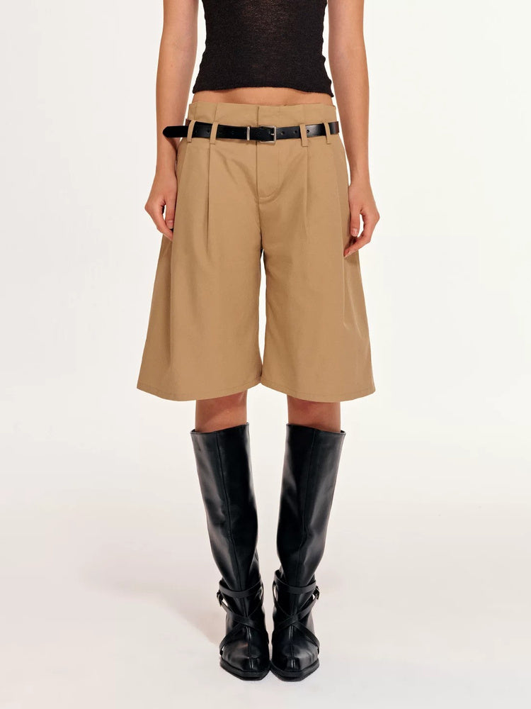 2AM POETRY Belted Wide-Leg Bermuda Shorts