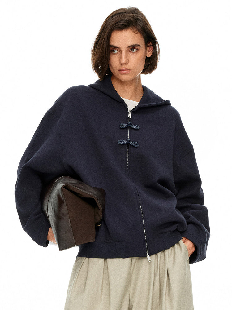 D.PERCENT Hooded Zip-Up Sweatshirt
