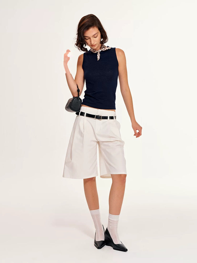 2AM POETRY Belted Wide-Leg Bermuda Shorts