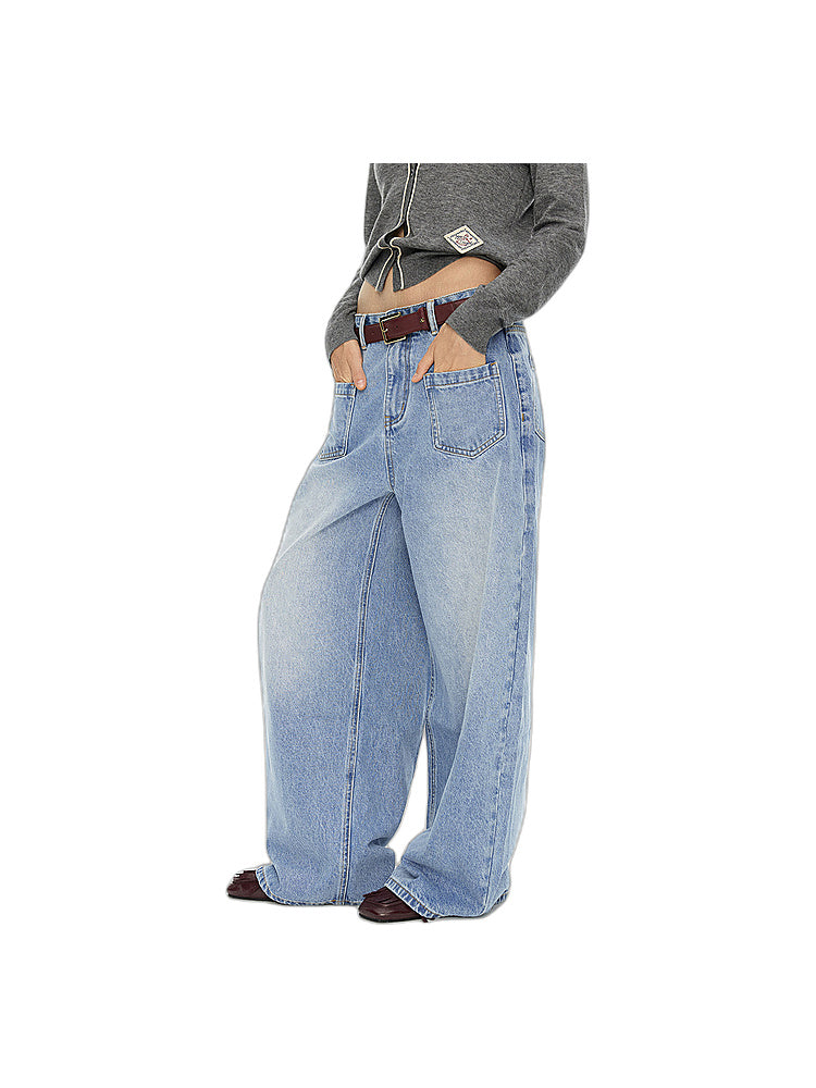 D.PERCENT Washed Wide-Leg Jeans