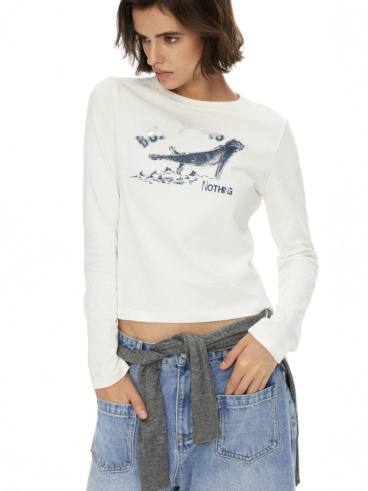 D.PERCENT Graphic Long-Sleeve T-Shirt