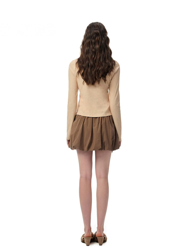 SHROENRO Cargo Bubble Mini Skirt