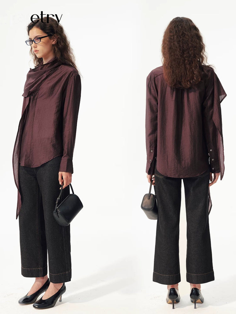 2AM POETRY Leopard Print Mesh Long-Sleeve Top