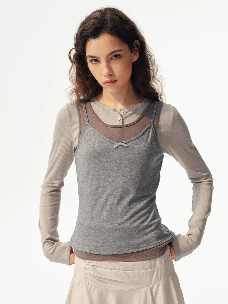 2AM POETRY Layered Lace-Trim Camisole Top