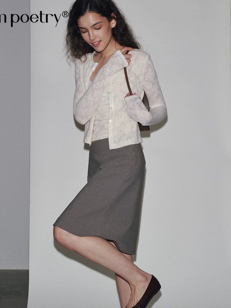 2AM POETRY Lace-Trim Cardigan and Cami