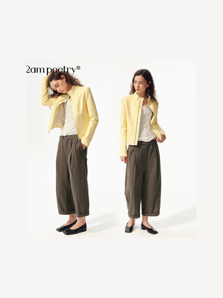 2AM POETRY Relaxed Curved-Leg Trousers