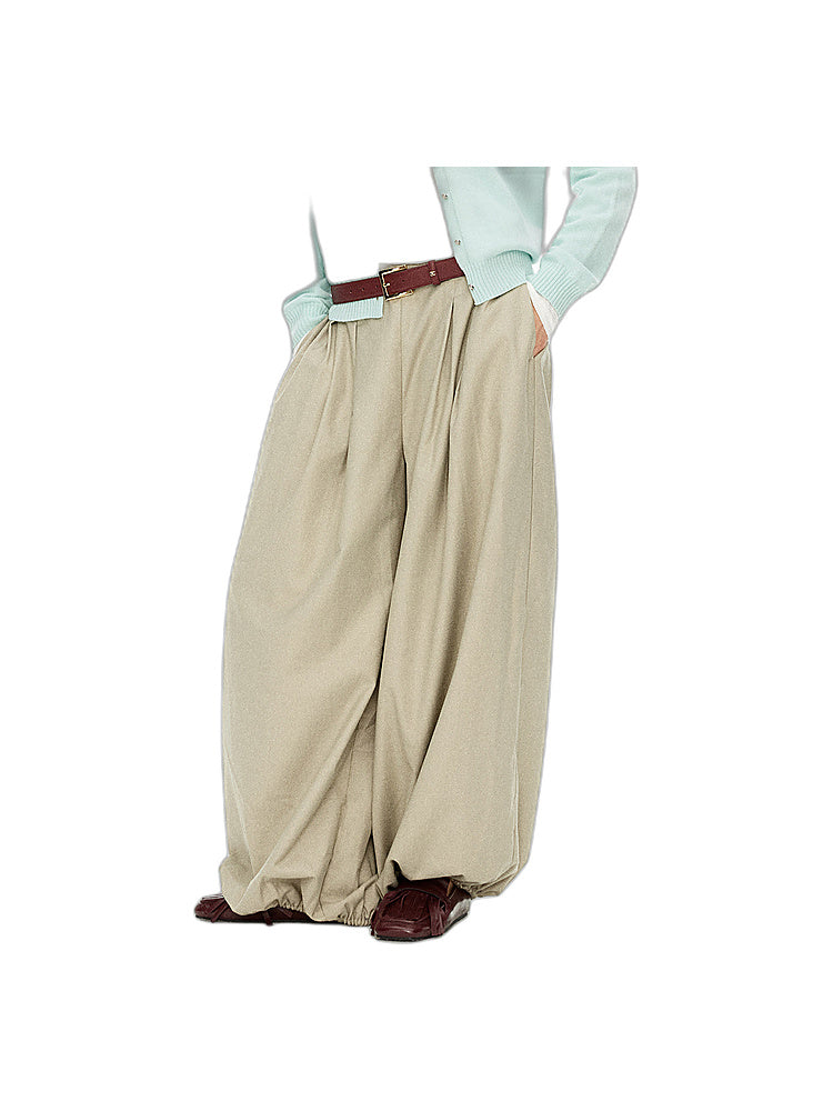 D.PERCENT Belted Barrel-Leg Pants