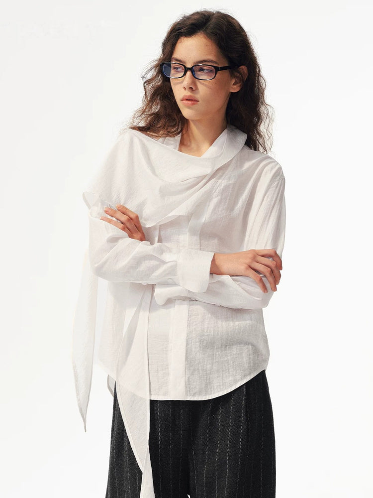 2AM POETRY Ruffle-Collar Long-Sleeve Blouse