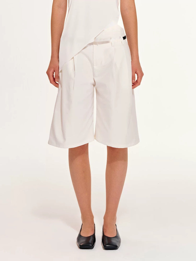 2AM POETRY Belted Wide-Leg Bermuda Shorts