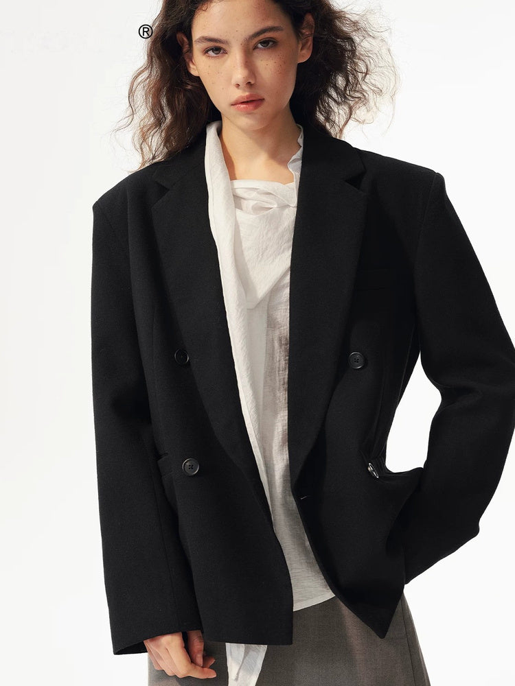 2AM POETRY Tailored Double-Breasted Blazer