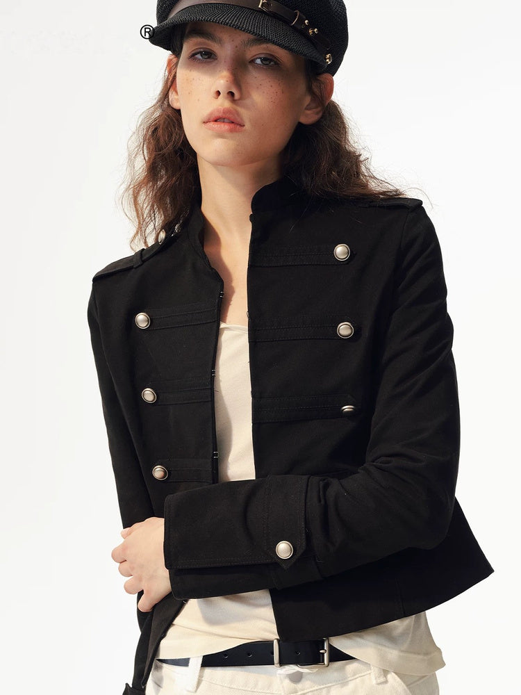 2AM POETRY Cropped Military Jacket