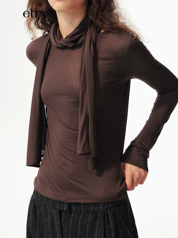 2AM POETRY Sheer Long-Sleeve Knit Top