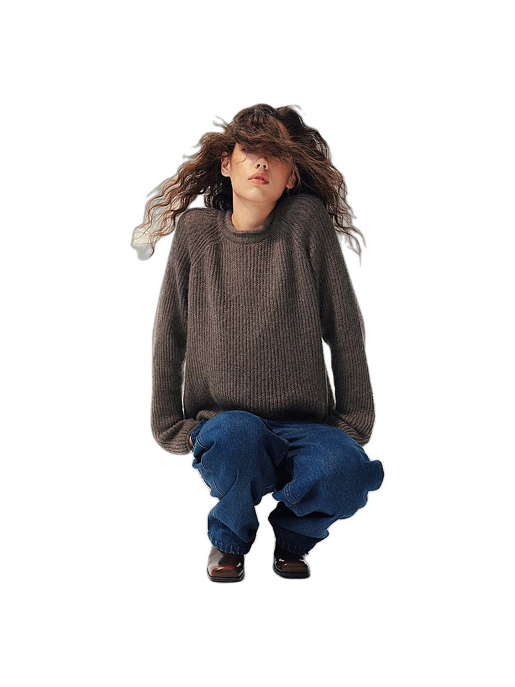 2AM POETRY Fine-Knit Funnel-Neck Pullover