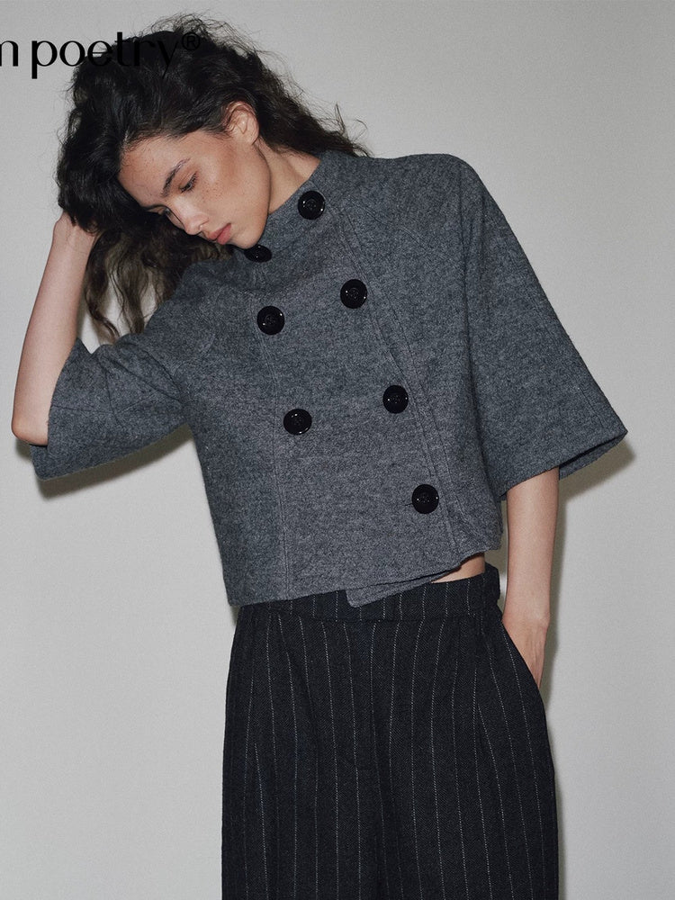2AM POETRY Cropped Double-Breasted Jacket