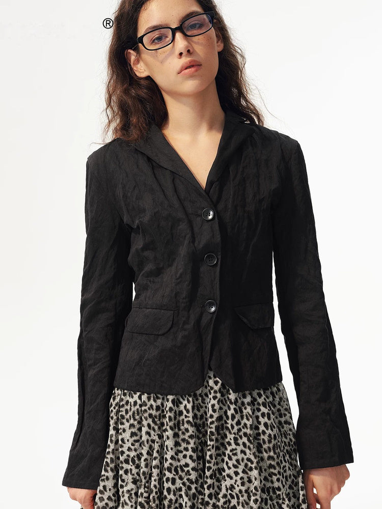 2AM POETRY Textured Double-Breasted Blazer