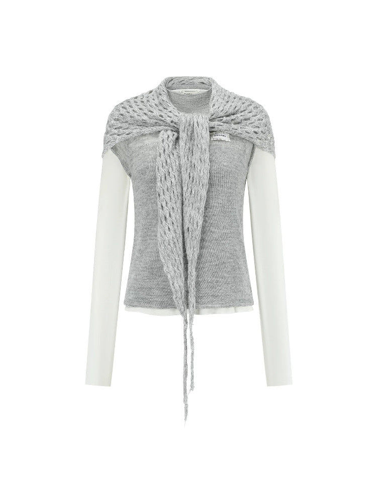 SHROENRO Layered Knit Three-Piece Set