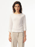 2AM POETRY Draped V-Neck Long-Sleeve Top