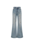 SHROENRO Distressed Micro-Flare High-Rise Jeans