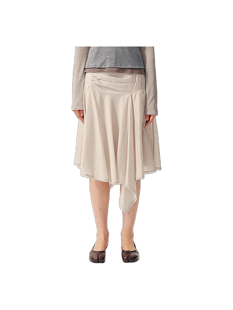 2AM POETRY Asymmetric Handkerchief-Hem Midi Skirt