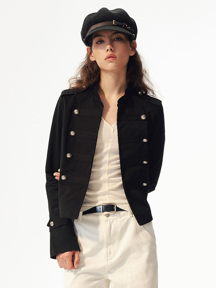 2AM POETRY Cropped Military Jacket