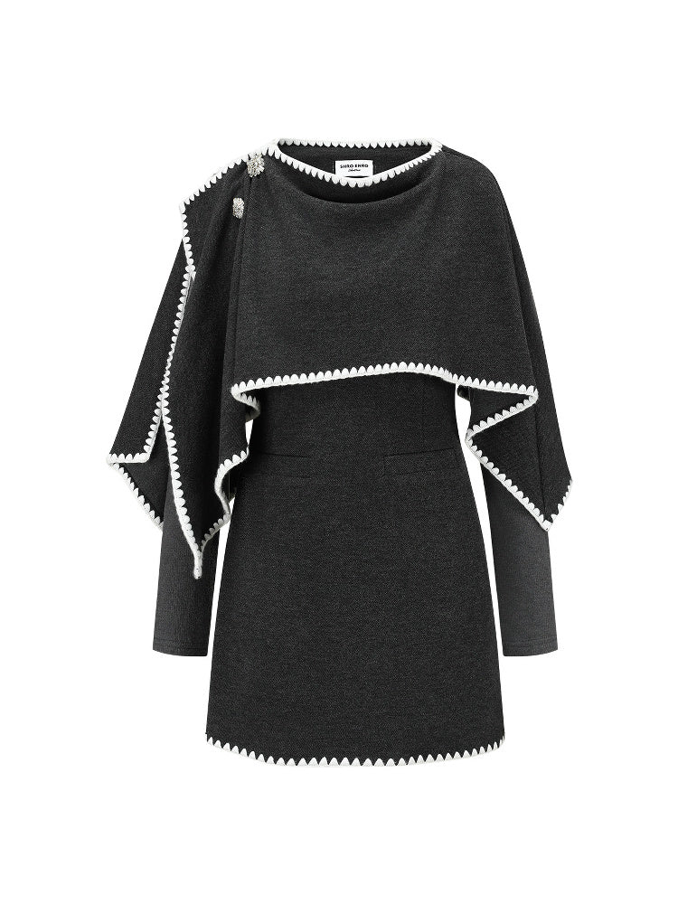 SHROENRO Cape-Layered Mini Dress