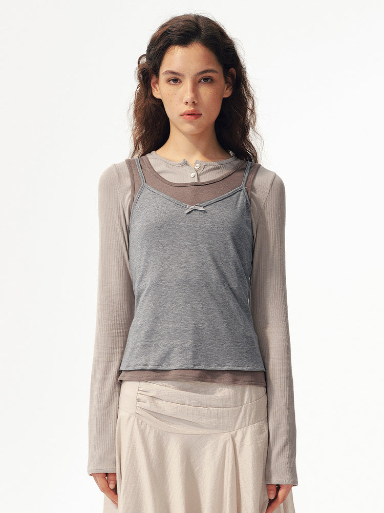 2AM POETRY Layered Lace-Trim Camisole Top