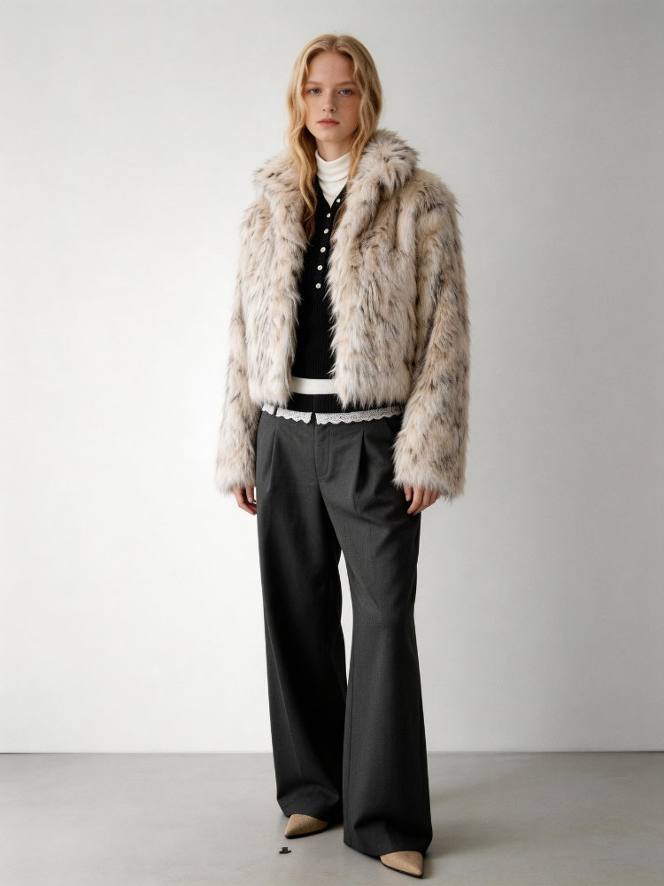 2AM POETRY Classy Escape Lace-Panel Relaxed-Fit Trousers