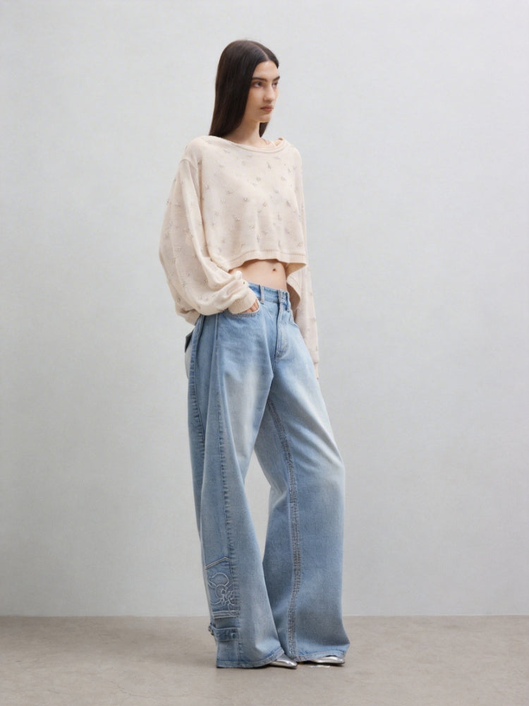 MEDIUM WELL Side Pleated Jeans
