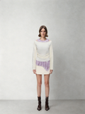 SHROENRO New Arrival: Slim-Fit Two-Piece Set with Ocean-Inspired Sequined Polka Dots, Long-Sleeve T-Shirt for Women