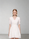 SHROENRO New Arrival: Elegant and Stylish Fitted, Slimming French V-Neck Lace-Panel Dress