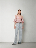 SHROENRO Drawstring Slim-Fit Straight-Leg Casual Denim Pants