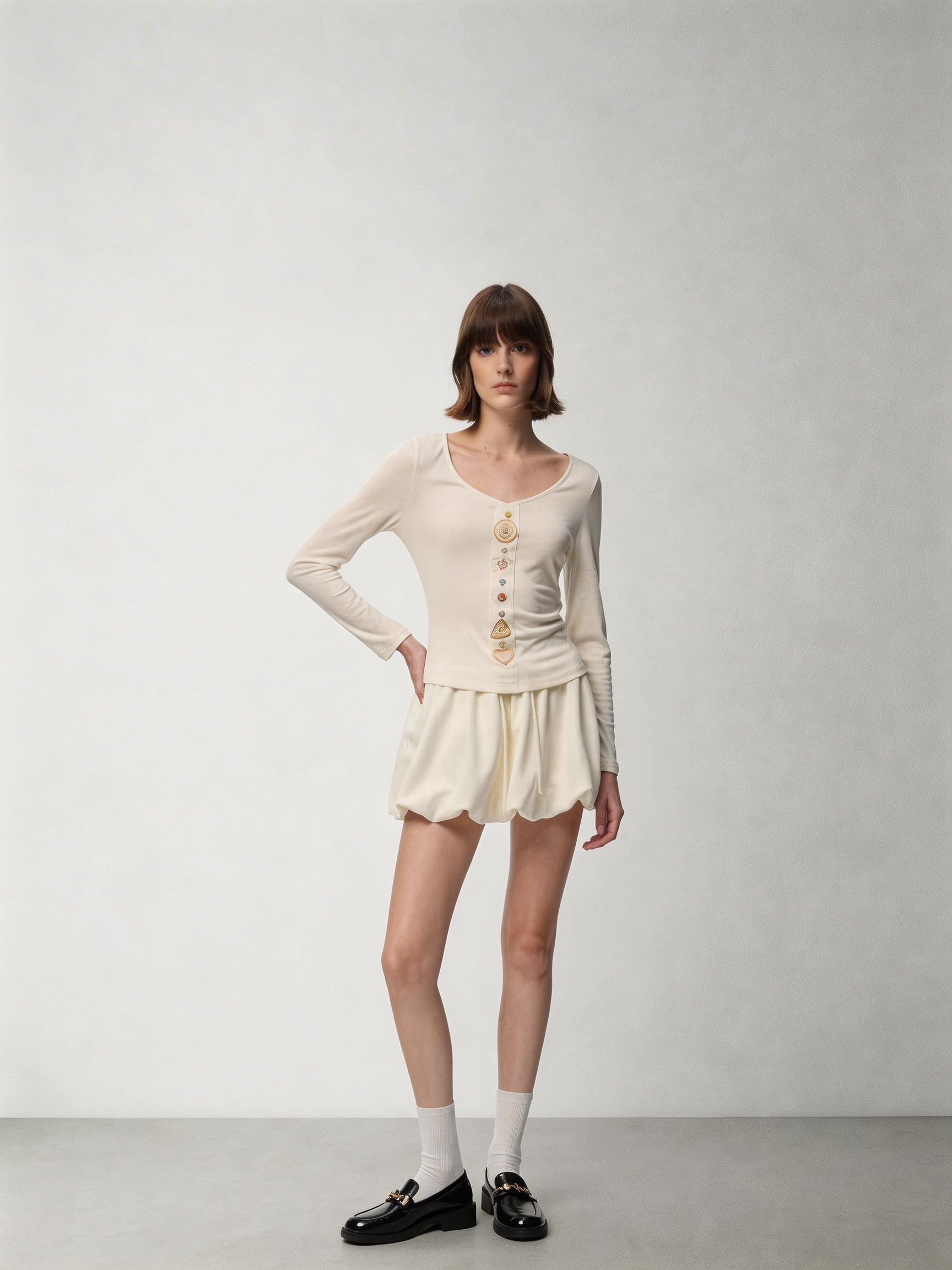 SHROENRO New Arrival: Versatile, Youthful, and Playful Drawstring Flower-Print Skirt for Women – Short Puff Skirt